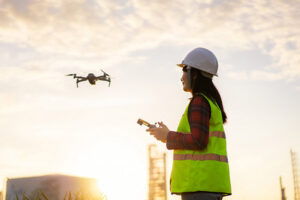 Supervising construction with drones