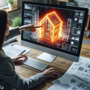 arquitecta realizando proyeccion de eficiencia energetica con bim