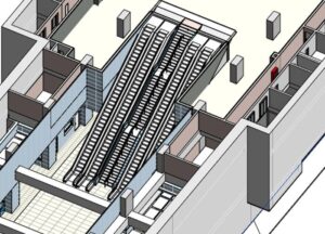 fragmento de escaleras de la estacion del metro de riyad creada con modelado bim