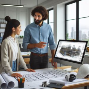 ingenieros intercambian ideas sobre modelo bim