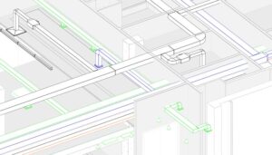 detalle de modelo bim realizado sobre ducto de ventilacion